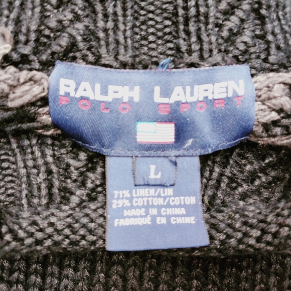 Ralph Lauren Vintage Rare Crewneck AMERICAN FLAG Polo Sport Sweater - Picture 4 of 11